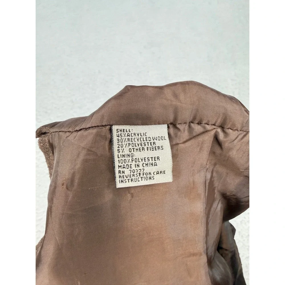 Mimosa Brown Wool Blend Waistcoat Vest Mens Medium Adjustable Cinch Back Pocket